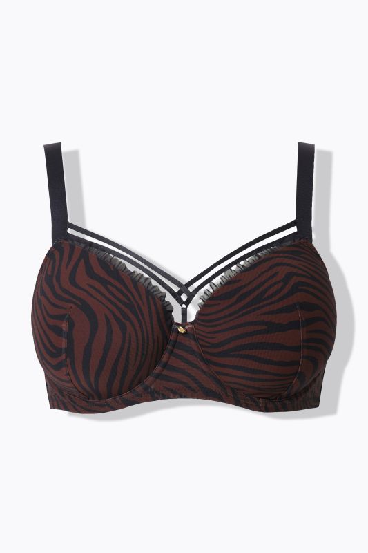 Soutien-gorge TruYou, armatures et coques souples, motif léopard - bonnet B-F