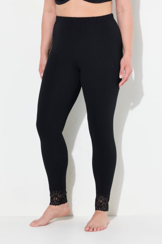 Legging, bas de jambe en dentelle