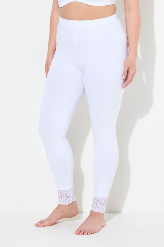 Legging, bas de jambe en dentelle