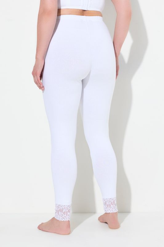 Legging, bas de jambe en dentelle