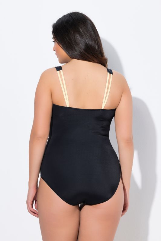 Maillot de bain, motif fleurs, bonnets souples, matière recyclée