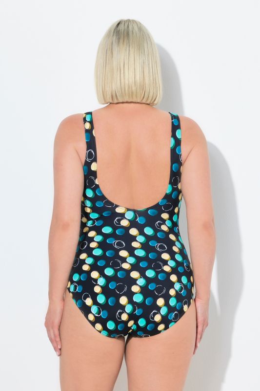 Maillot de bain à pois, sans bonnets souples, décolleté rond