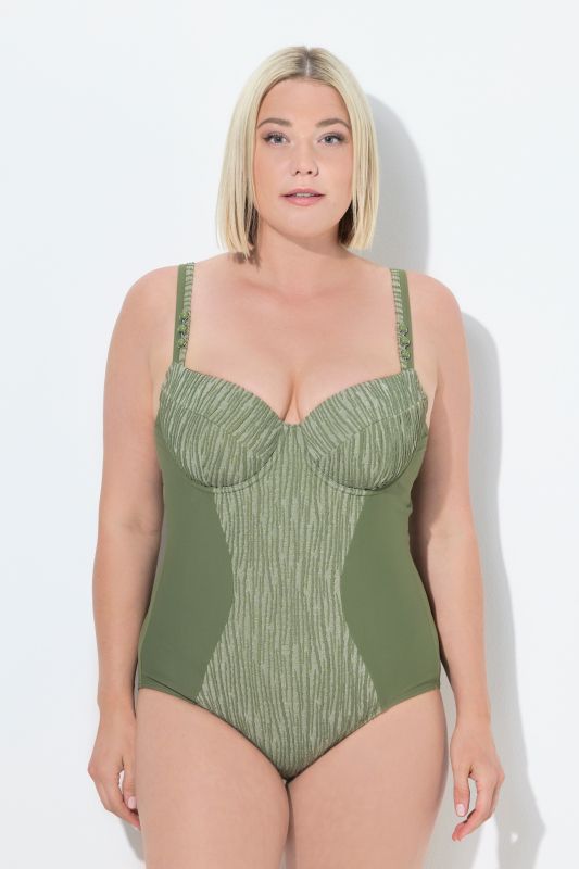 Maillot de bain à bonnets souples et armatures, bretelles réglables, matière recyclée
