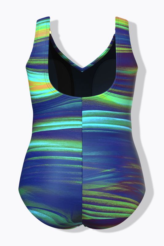 Maillot de bain, fronces, bonnets souples, matière recyclée