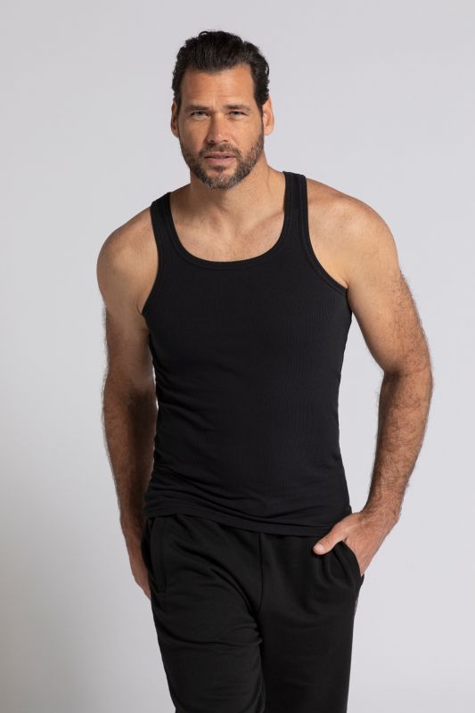Lot de 2 maillots de corps JP 1880, en jersey bord-côte, sans manches - jusqu'au 8 XL