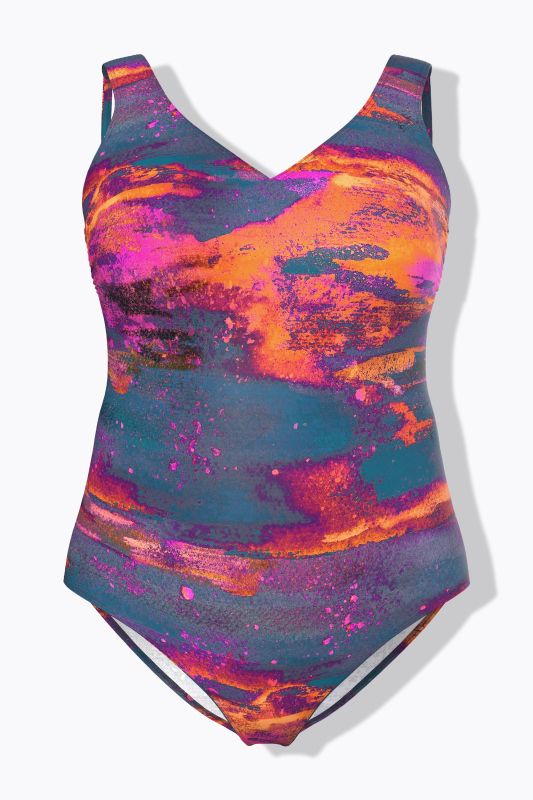 Maillot de bain, sans bonnets souples, col V, matière recyclée