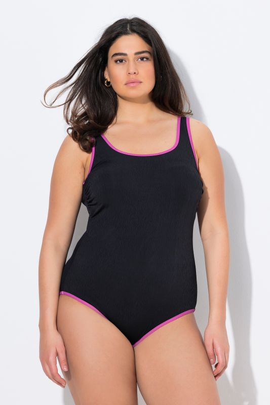 Maillot de bain, passepoils colorés, sans bonnets souples, col rond