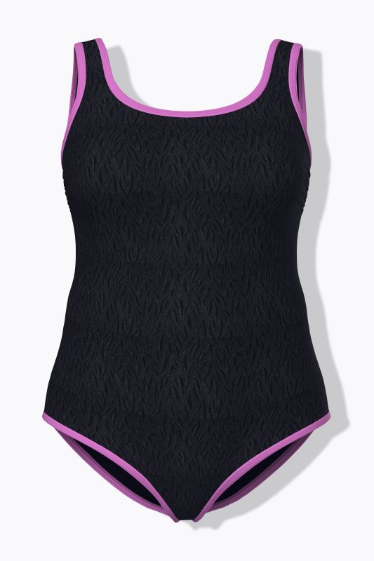 Maillot de bain, passepoils colorés, sans bonnets souples, col rond