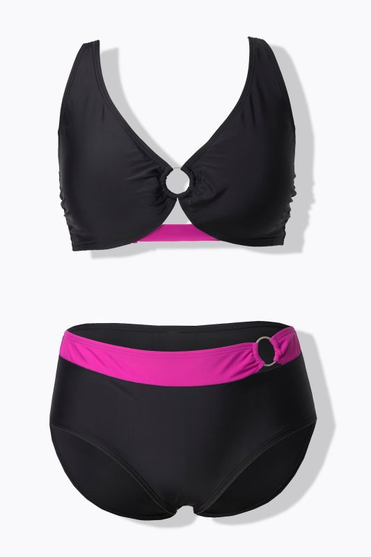 Bikini, anneau décoratif, bonnets souples, bretelles réglables, matière recyclée