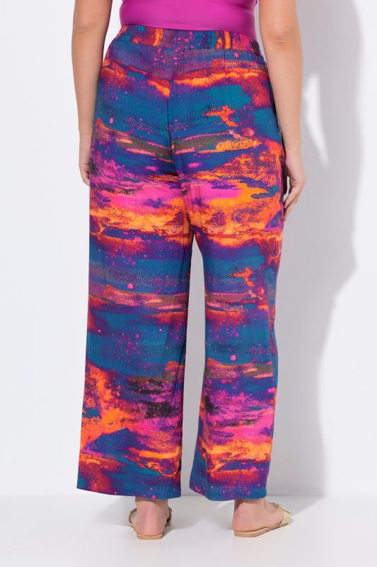 Pantalon palazzo, jambe large et droite, taille élastique