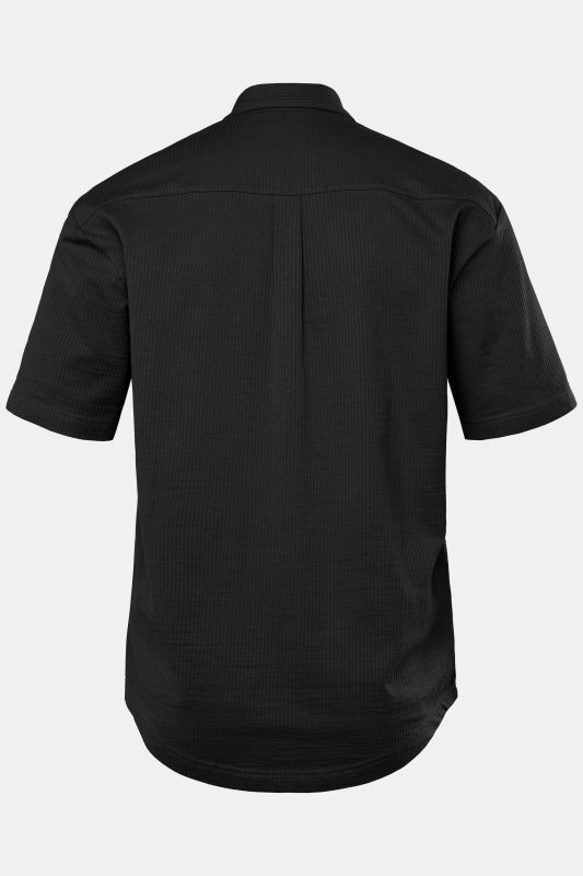 Chemise en jersey seersucker JP 1880, manches courtes et col à pointes boutonnées, coupe Modern Fit - jusqu'au 8 XL