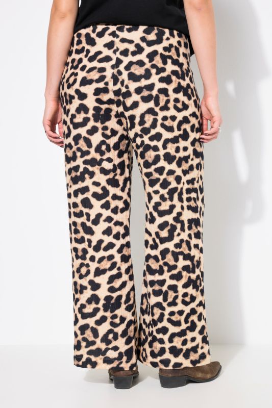 Pantalon en mousseline, imprimé léopard, coupe Wide Legs