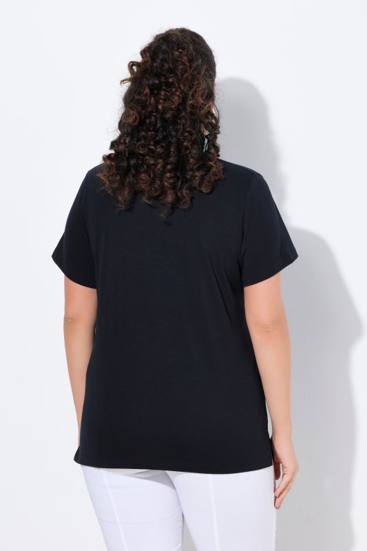 T-shirt, motif crevettes, coupe classique, col rond, manches courtes