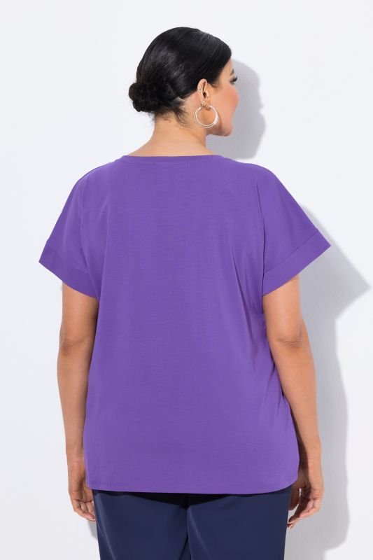 T-shirt oversize. Motif grande fleur. Encolure ronde et manches courtes