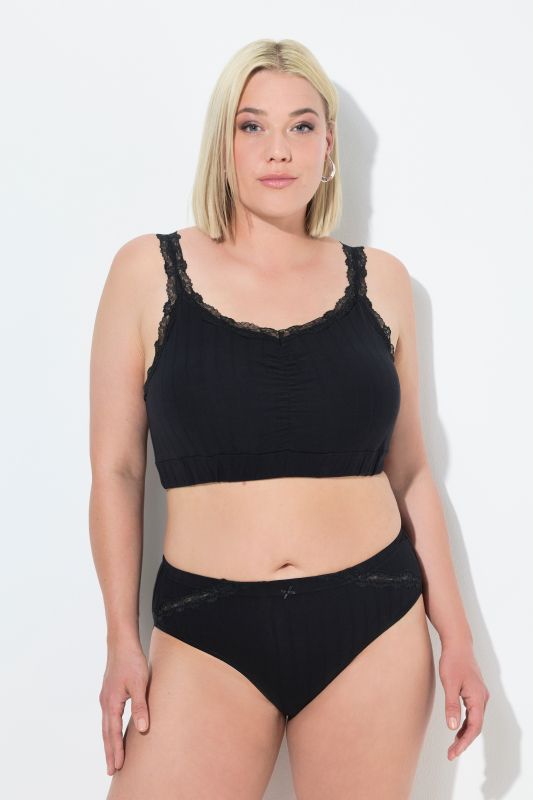 Brassières, lot de 2. Liserés en dentelle. Tissu ajouré