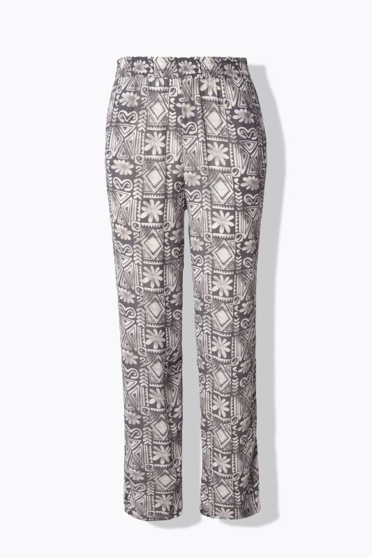 Pantalon Rose, imprimé, jambe large, taille élastique