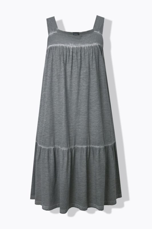 Robe en jersey, cold dyed, coupe évasée, col rond, sans manches
