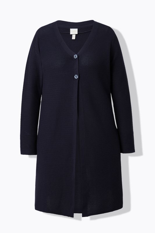 Cardigan en coton bio. Encolure en V et manches longues