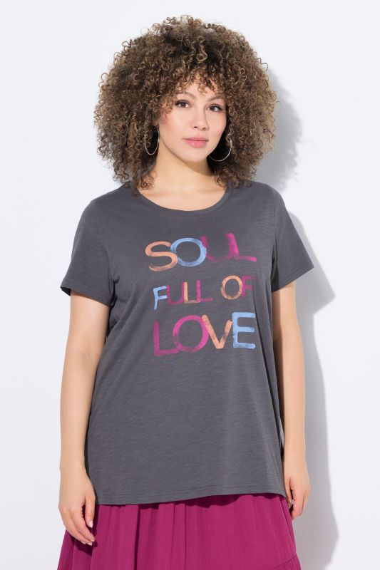 T-shirt avec message, décolleté rond et manches courtes, coupe Classic Fit