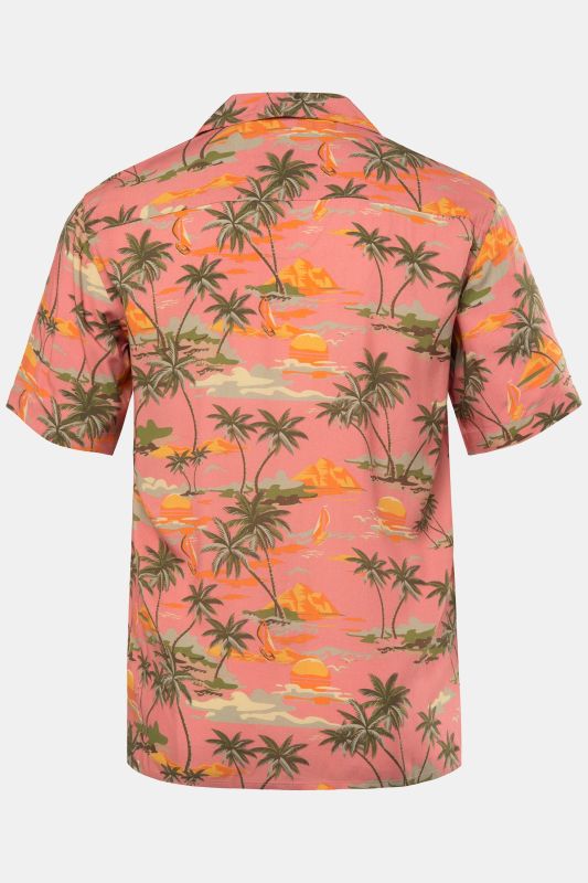 Chemise JP 1880 en viscose imprimé all-over, manches courtes, col cubain et coupe Cuba-Fit - jusqu'au 8 XL