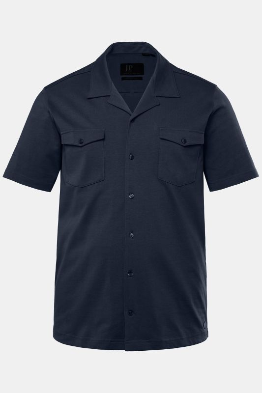 Chemise JP 1880 en jersey, manches courtes et col cubain, coupe Cuba-Fit - jusqu'au 8 XL
