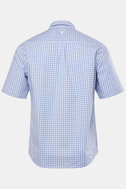 Chemise à carreaux JP 1880 traditionnelle. Manches courtes et mini-col à pointes boutonnées. Coupe Modern Fit - jusqu'au 8 XL