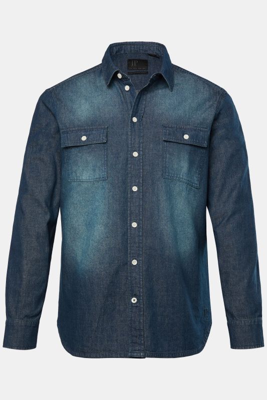 Chemise en jean JP 1880 esprit vintage, manches longues et col Kent, coupe Modern Fit - jusqu'au 8&nbsp