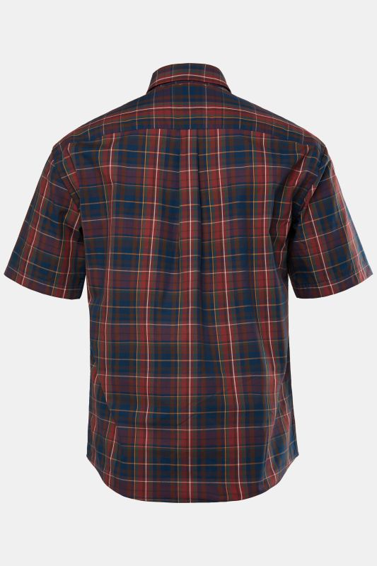 Chemise à carreaux JP 1880. Manches courtes et col à pointes boutonnées. Coupe Modern Fit - jusqu'au 8 XL