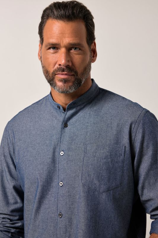 Chemise en jean JP 1880. Manches longues et col officier. Coupe Modern Fit - jusqu'au 8&nbsp