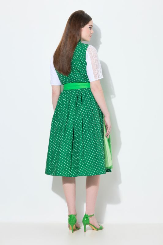 Dirndl sans manches, costume traditionnel bavarois. Col montant et boutons fantaisie