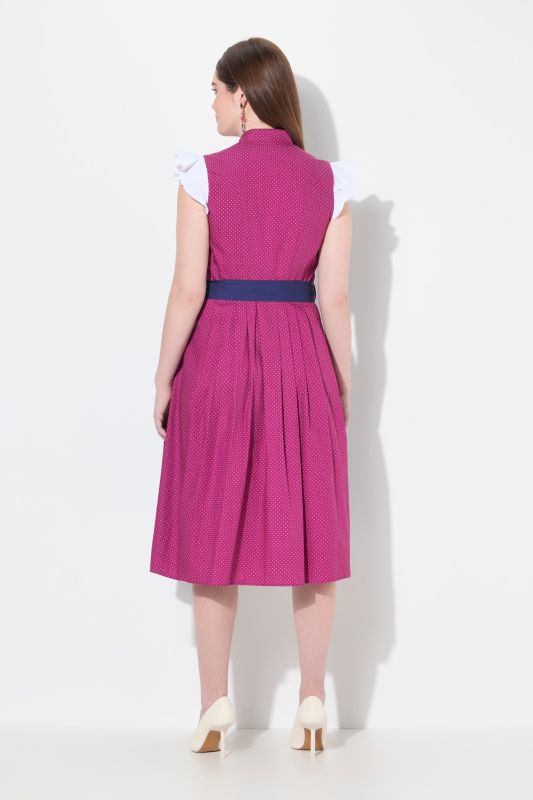 Dirndl sans manches, costume traditionnel bavarois. Col montant et boutons fantaisie