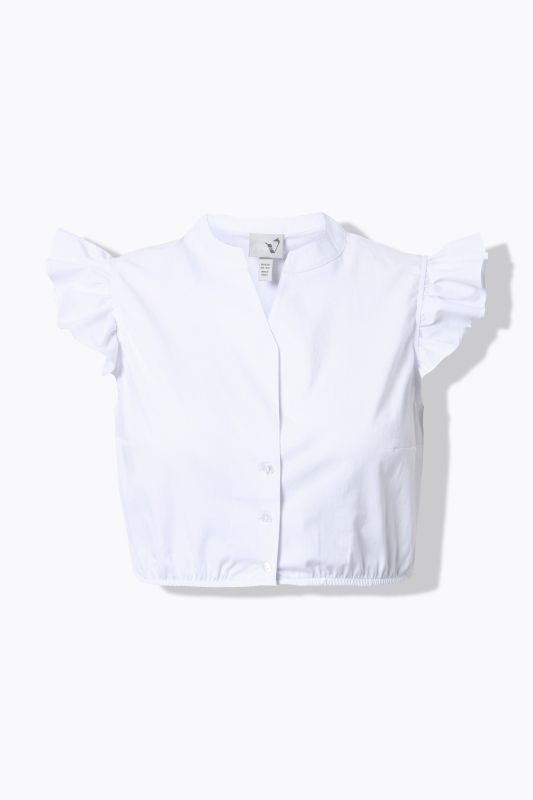 Chemisier traditionnel Dirndl. Ruchés en guise de manches. Base élastique et col montant
