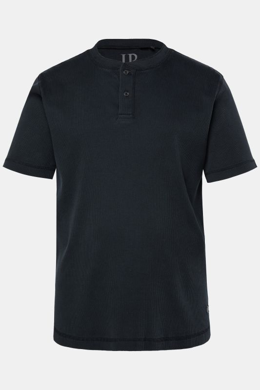 Henley JP 1880 en jersey côtelé. Manches courtes et finition FLEXNAMIC®. Style vintage - jusqu'au 8 XL