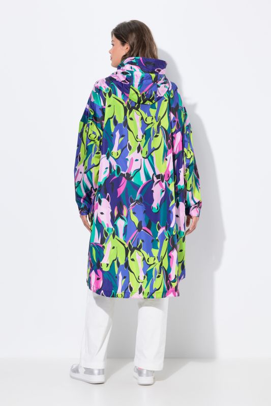 Poncho imperméable unisexe à capuche avec imprimé