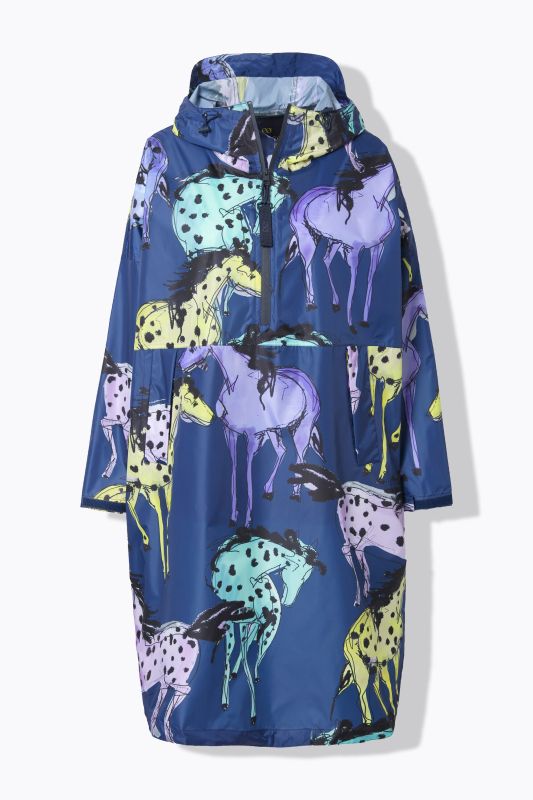 Poncho imperméable unisexe à capuche avec imprimé