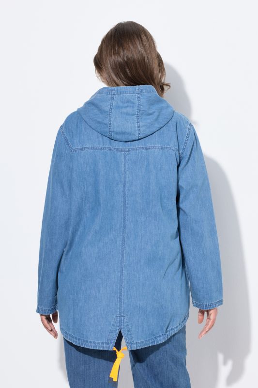Parka en jean à capuche