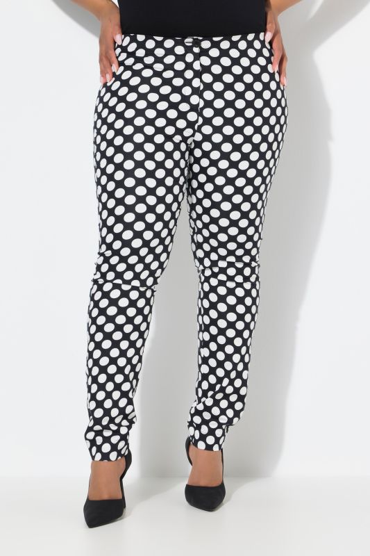 Pantalon à pois. Jambe étroite et taille élastique