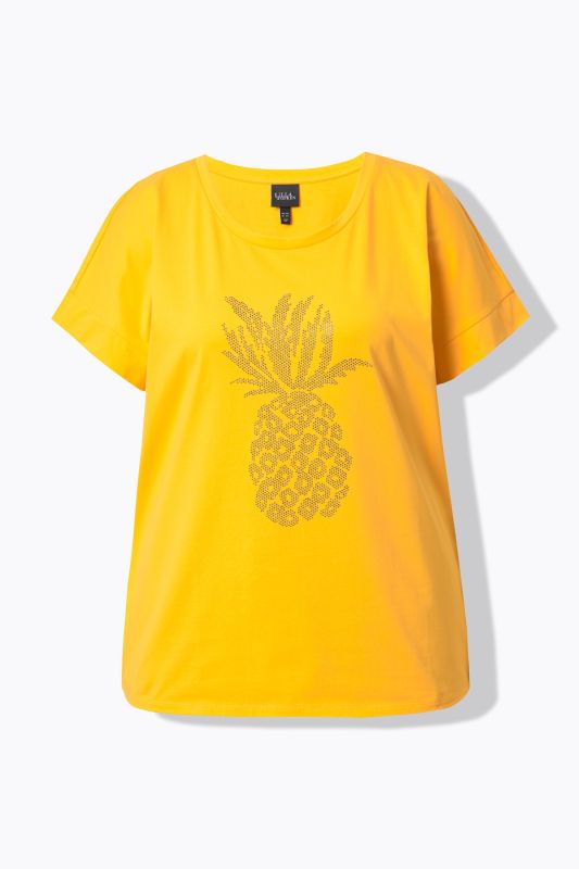 T-shirt oversize. Encolure ronde et manches courtes. Motif ananas à strass fantaisie