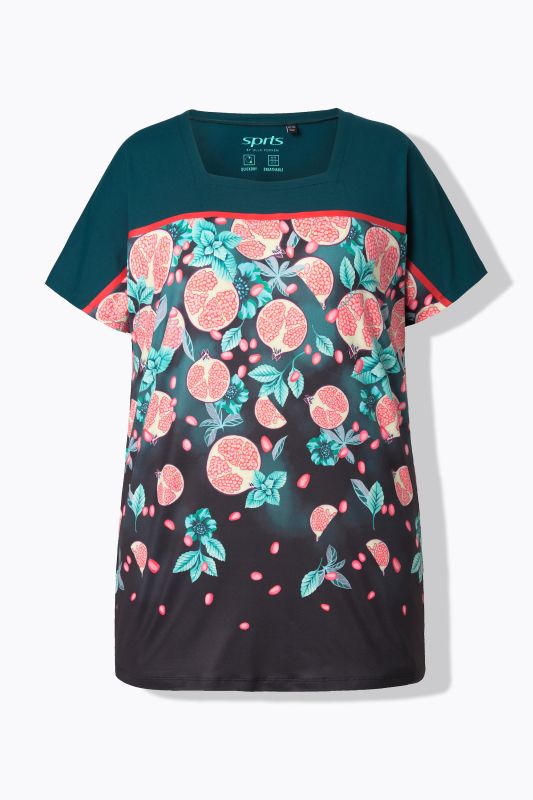 T-shirt oversize technique. Encolure carrée et manches courtes