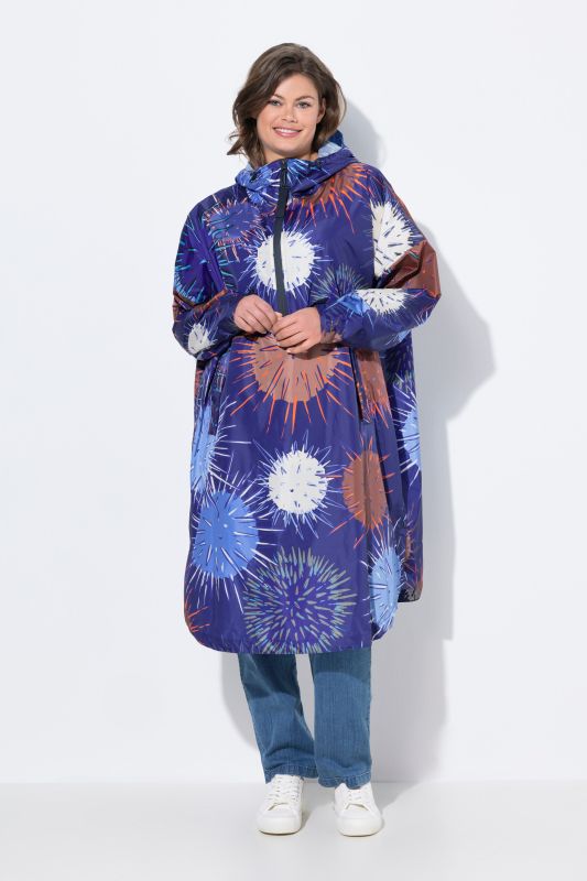 Poncho imperméable unisexe à capuche avec imprimé