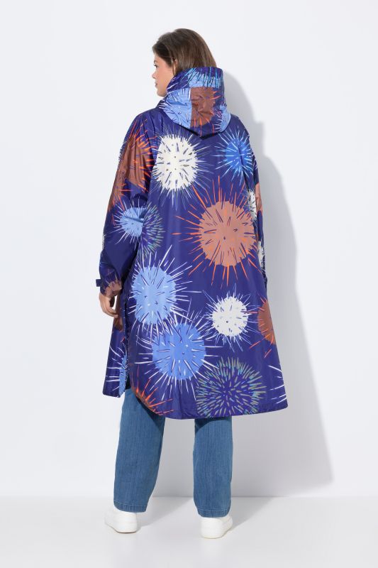 Poncho imperméable unisexe à capuche avec imprimé