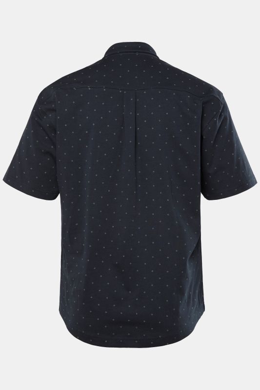 Chemise en jersey JP 1880, manches courtes et col à pointes boutonnées, motif minimaliste, coupe Modern Fit - jusqu'au 8 XL