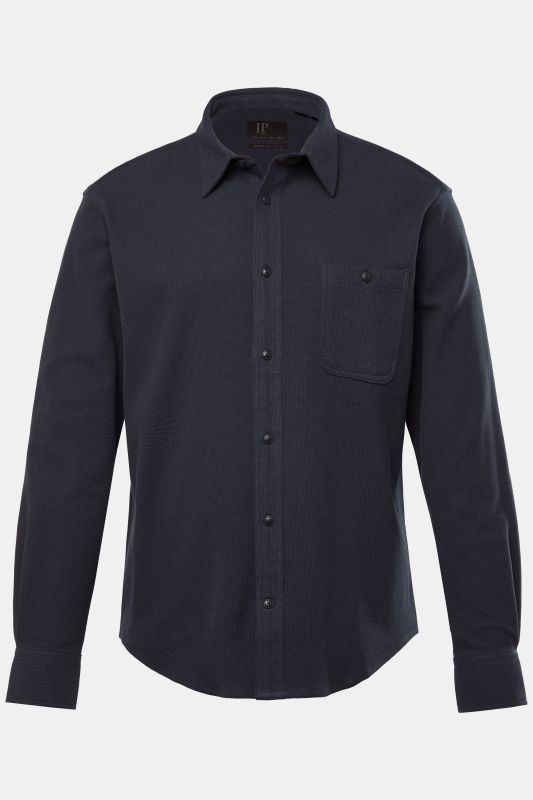 Chemise en piqué JP 1880, manches longues et col Kent, coupe Modern Fit - jusqu'au 8 