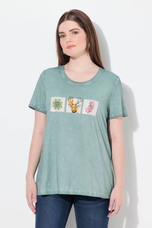 T-shirt à imprimé esprit traditionnel bavarois. Col rond et manches courtes