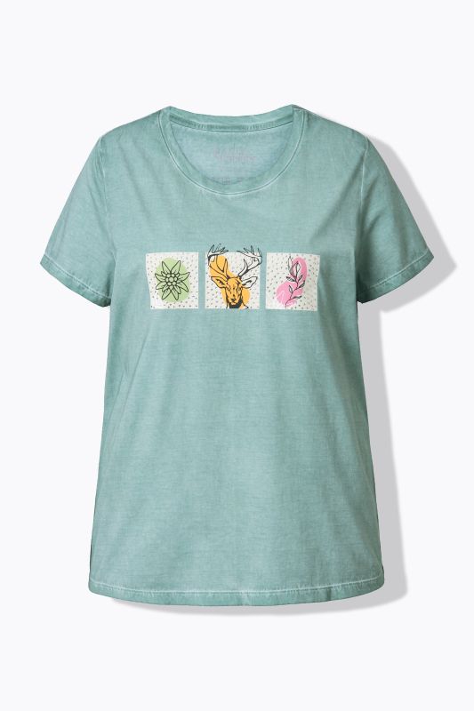 T-shirt à imprimé esprit traditionnel bavarois. Col rond et manches courtes