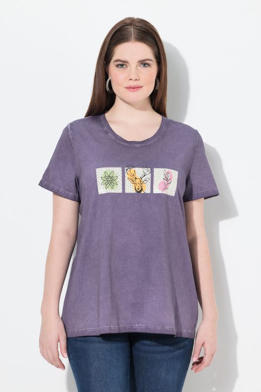 T-shirt à imprimé esprit traditionnel bavarois. Col rond et manches courtes