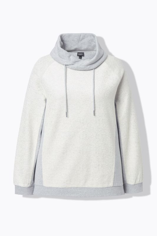 Sweat-shirt à col montant et manches longues, matière brillante