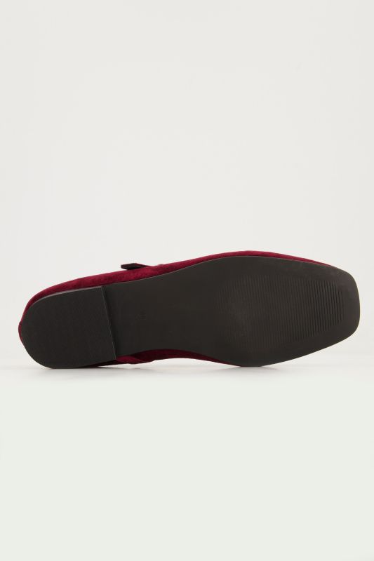 Ballerines aspect velours, fine bride et talon bottier - largeur H