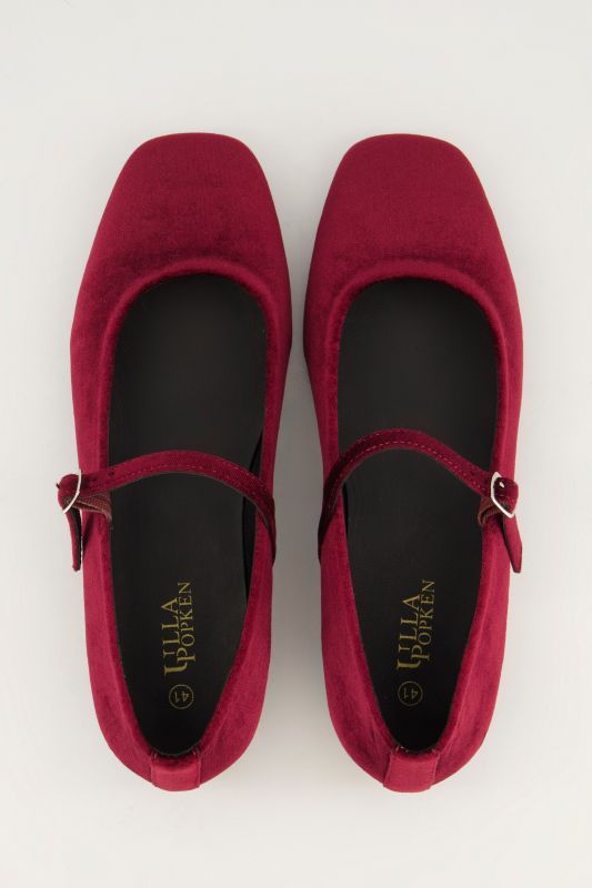 Ballerines aspect velours, fine bride et talon bottier - largeur H
