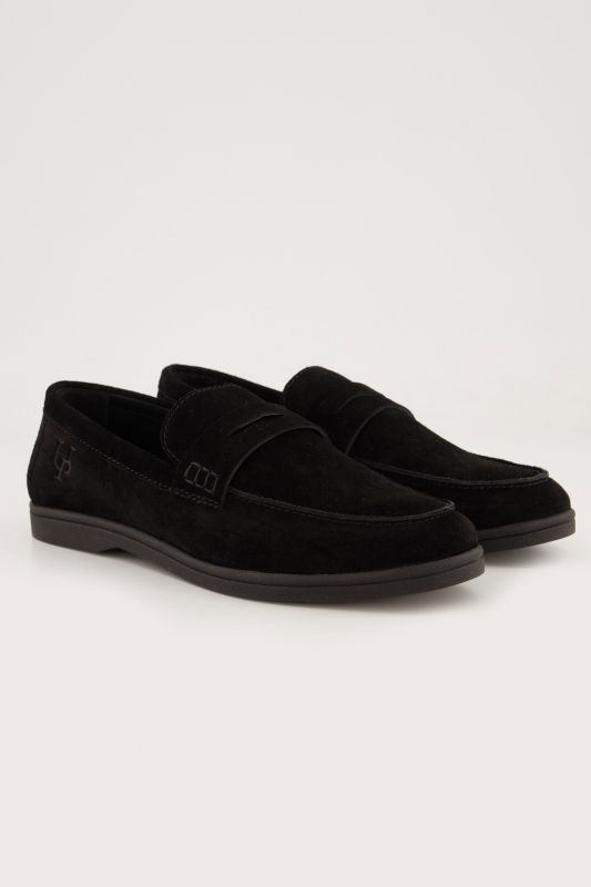 Mocassins en cuir, talon bottier – largeur H